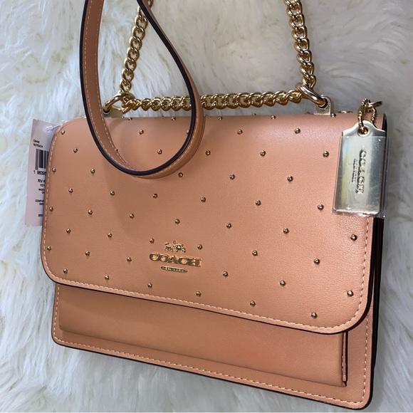 Coach Klare with rivets peach color leather purse New - Picture 1 of 10